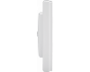 De dikte van de drukknop is slechts 19mm. De drukknop zelf is 55 x 55 mm. Het gehele product, met afdekraam, meet 86 x 86 mm.