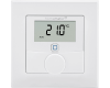 De thermostaat is uitgevoerd in 55 x 55 mm formaat en kan geintegreerd worden in systeem 55 schakelmateriaal van bekende merken.