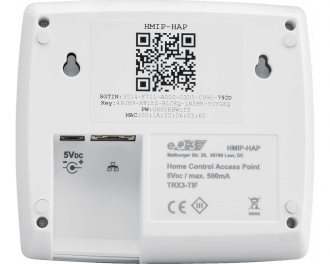 Het Access Point wordt aangesloten op modem/router met een meegeleverde netwerkkabel. De benodige 5V-voeding wordt standaard meegeleverd.