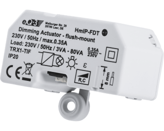 De dimmer maakt geen zoemende geluiden en werkt volgens faseafsnijding technologie (RC dimmer).