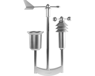 Het Homematic IP weerstation pro meet windrichting, regenval volume, temperatuur, luchtvochtigheid, windsnelheid en zonlicht sterkte.