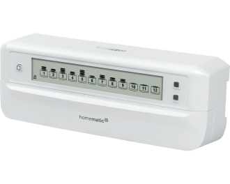 De Homematic IP proportionele zoneregelaar stuurt vloerverwarming en vloerkoeling aan per kamer, gevoed door een warmtepomp. Er kunnen meerdere zoneregelaars toegepast worden in een huis.