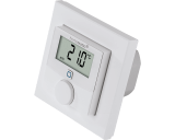 De Homematic IP thermostaat met 24V schakelende uitgang meet temperatuur en luchtvochtigheid en is geschikt voor inbouw in een inbouwdoos in de wand. De Homematic IP thermostaat met 24V schakelende uitgang meet temperatuur en luchtvochtigheid en is geschikt voor inbouw in een inbouwdoos in de wand.