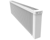 Thermify liggende elektrische radiator 1600 watt, zonder ingebouwde thermostaat. Geschikt voor ruimtes tot 38 m3 in een slecht geïsoleerde woning tot bouwjaar 1975 met energielabel D of lager, of 53 m3 in een matig geïsoleerde woning tot bouwjaar 2005 met energielabel C, of 73 m3 in een goed geïsoleerd woning tot bouwjaar 2021 met energielabel B of hoger.